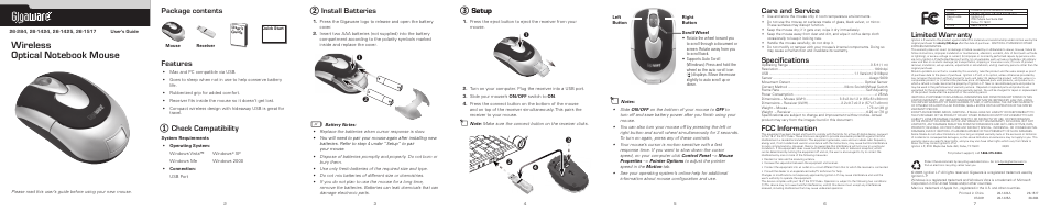 Radio Shack Gigaware 26-1517 User Manual | 1 page