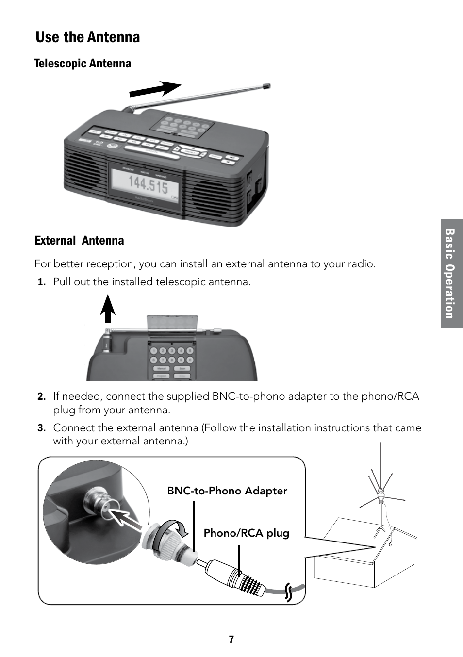 Use the antenna | Radio Shack 12-519 User Manual | Page 7 / 24