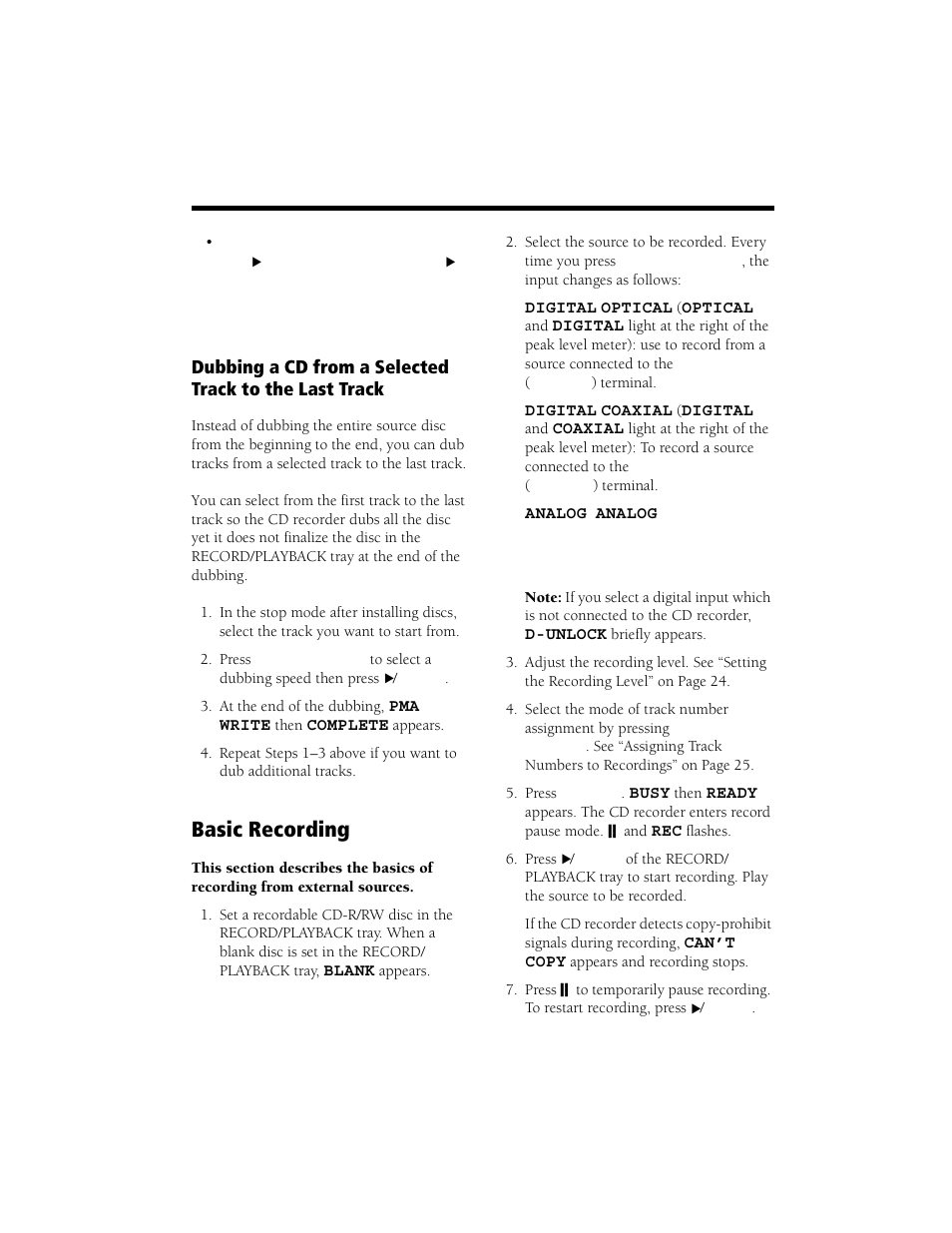 Basic recording | Radio Shack CD Player User Manual | Page 23 / 32