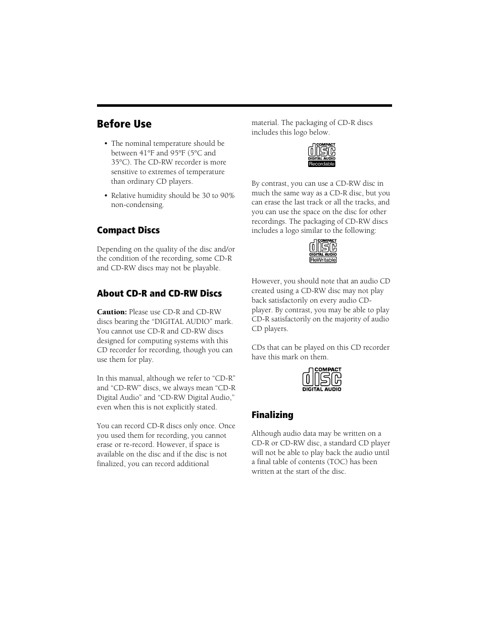Before use | Radio Shack CD Player User Manual | Page 7 / 32
