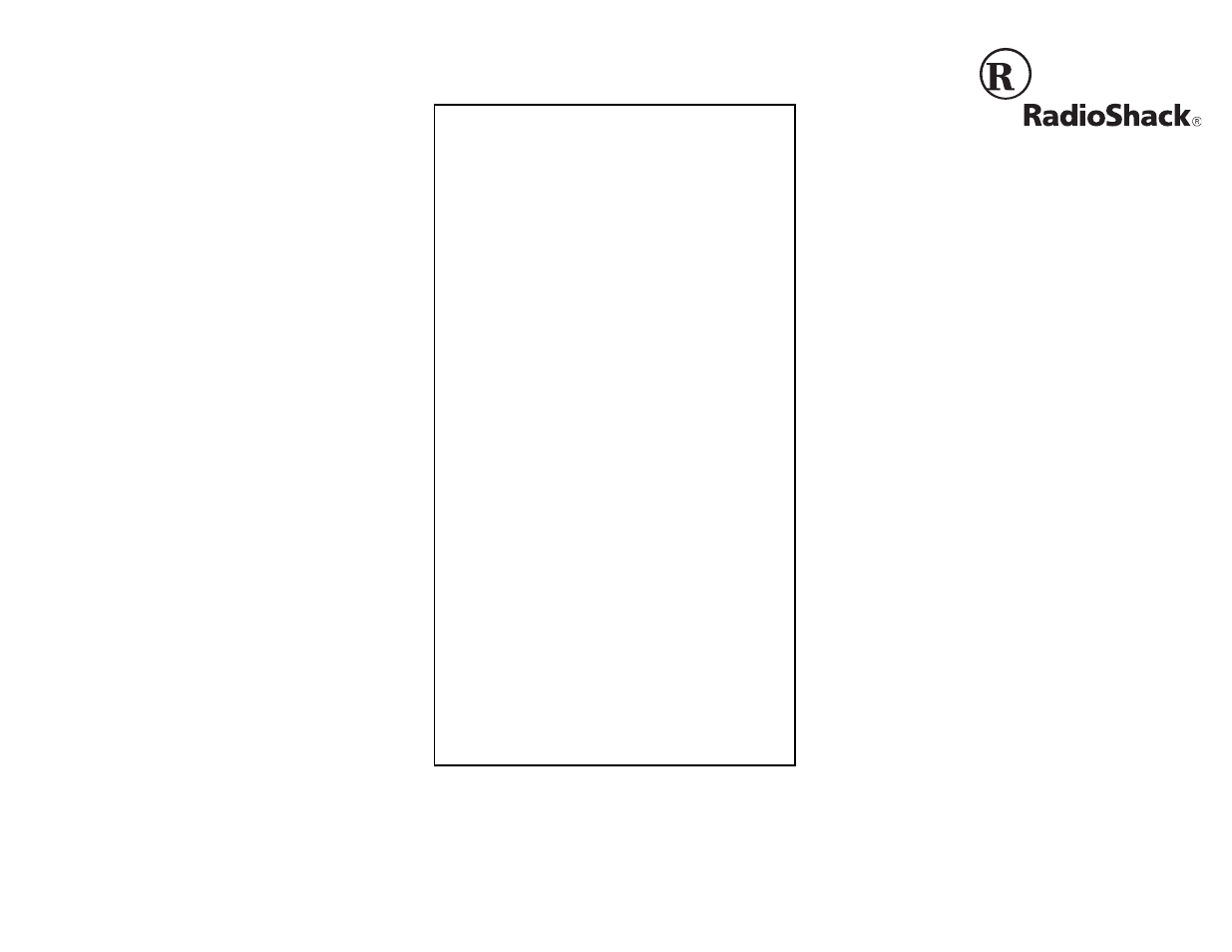 Radio Shack 43-3206 User Manual | 2 pages
