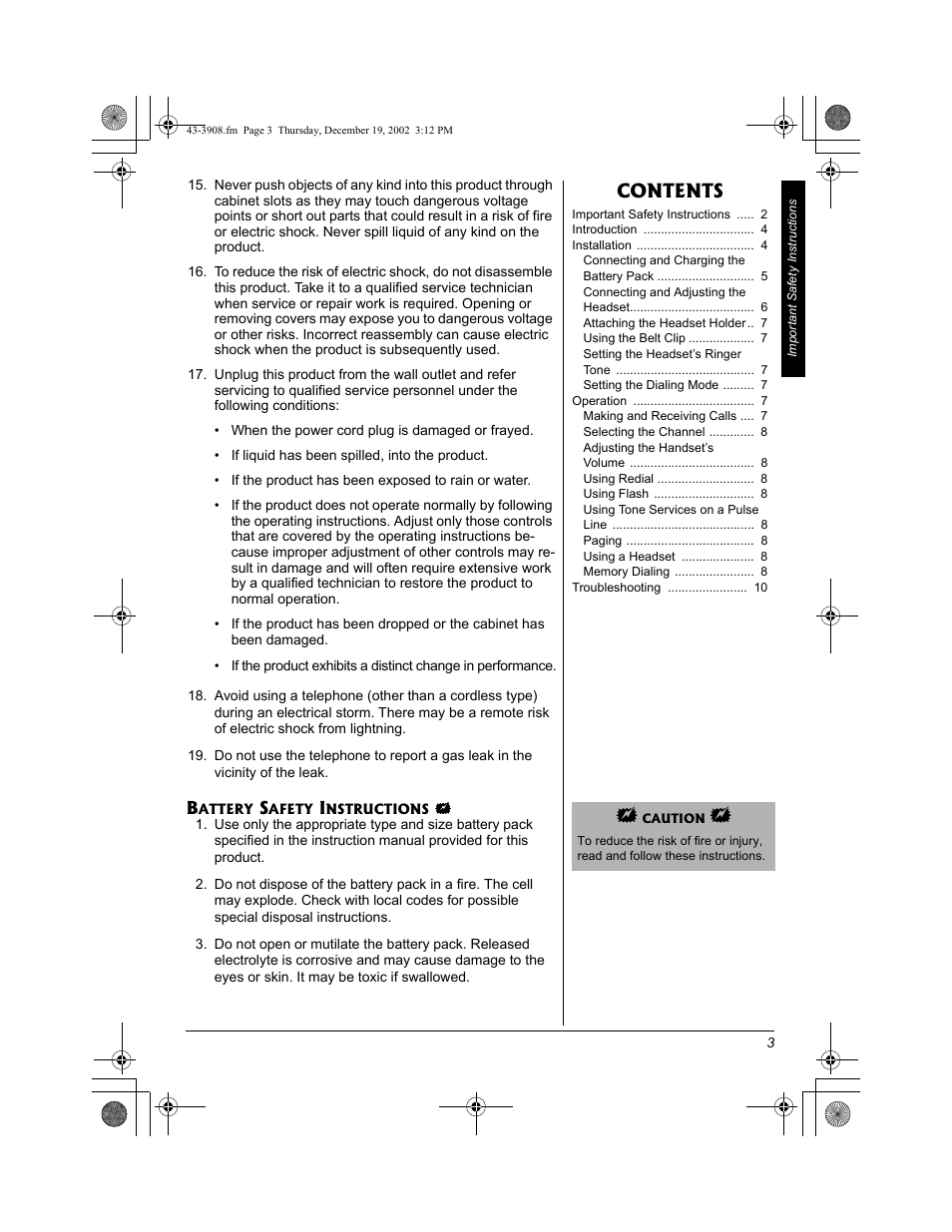 Radio Shack 43-3908 User Manual | Page 3 / 12