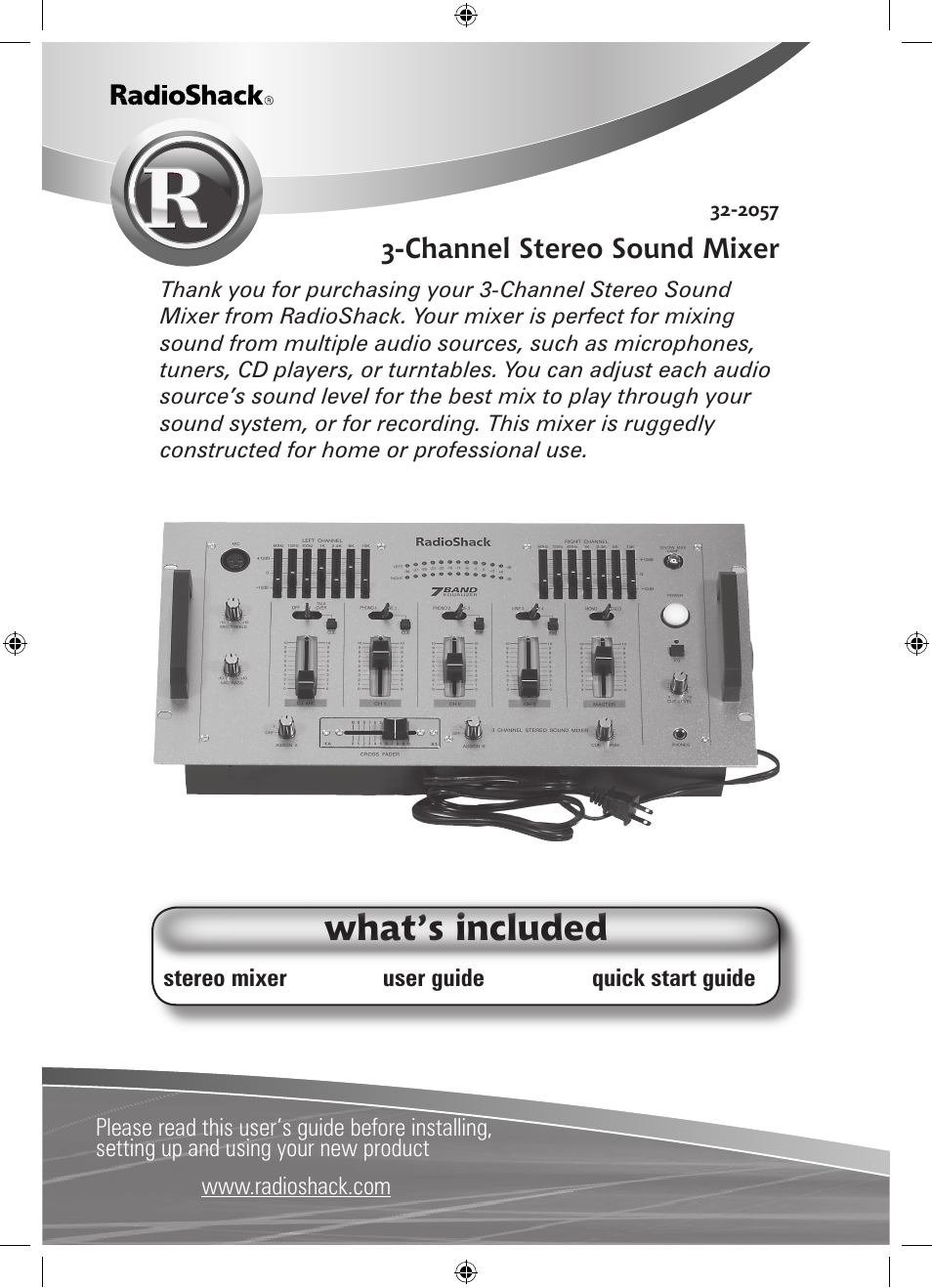 Radio Shack 32-2057 User Manual | 20 pages
