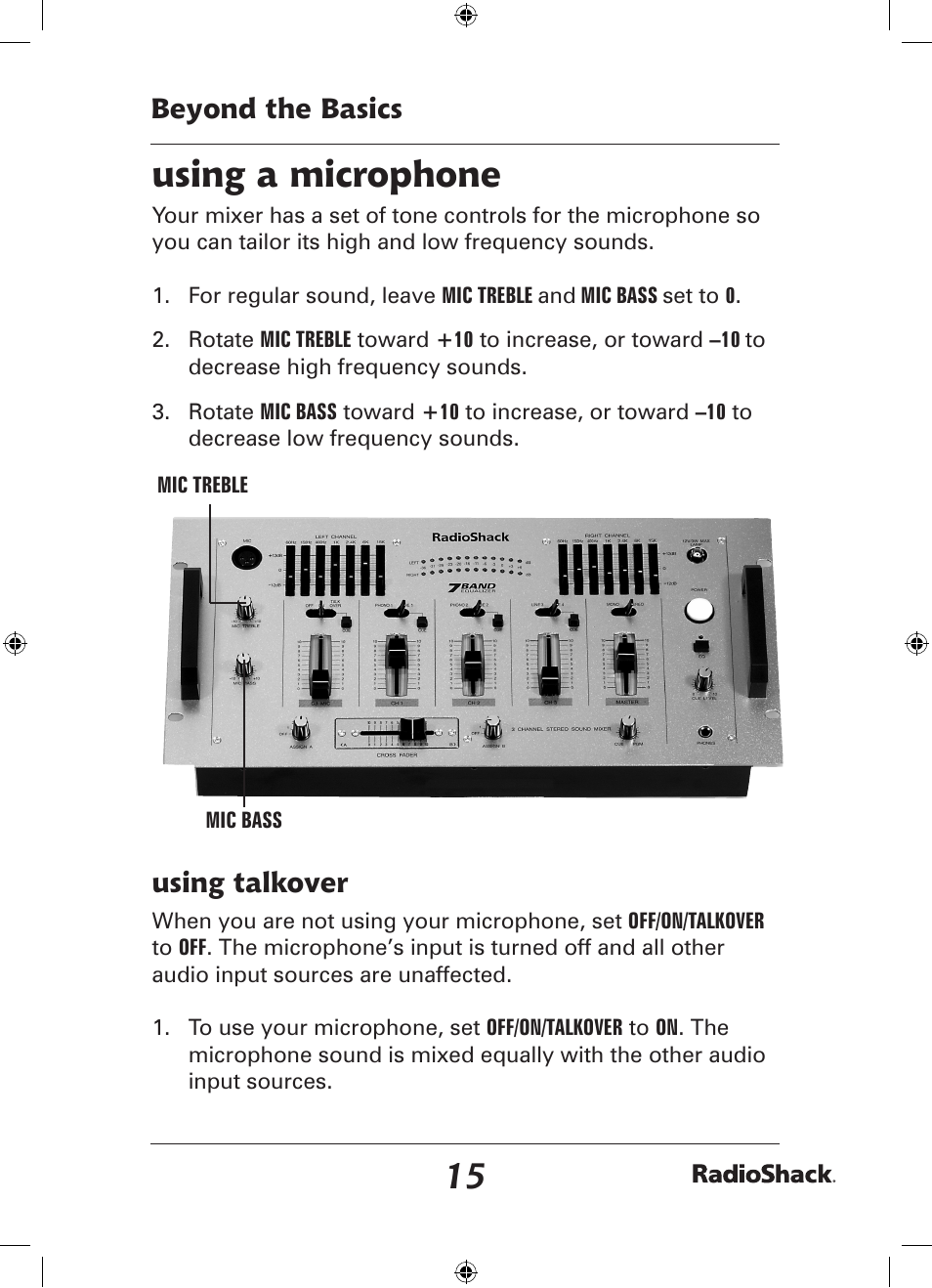 Using a microphone | Radio Shack 32-2057 User Manual | Page 15 / 20