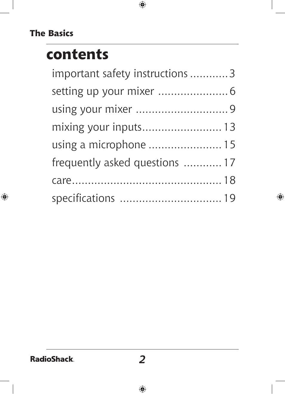 Radio Shack 32-2057 User Manual | Page 2 / 20