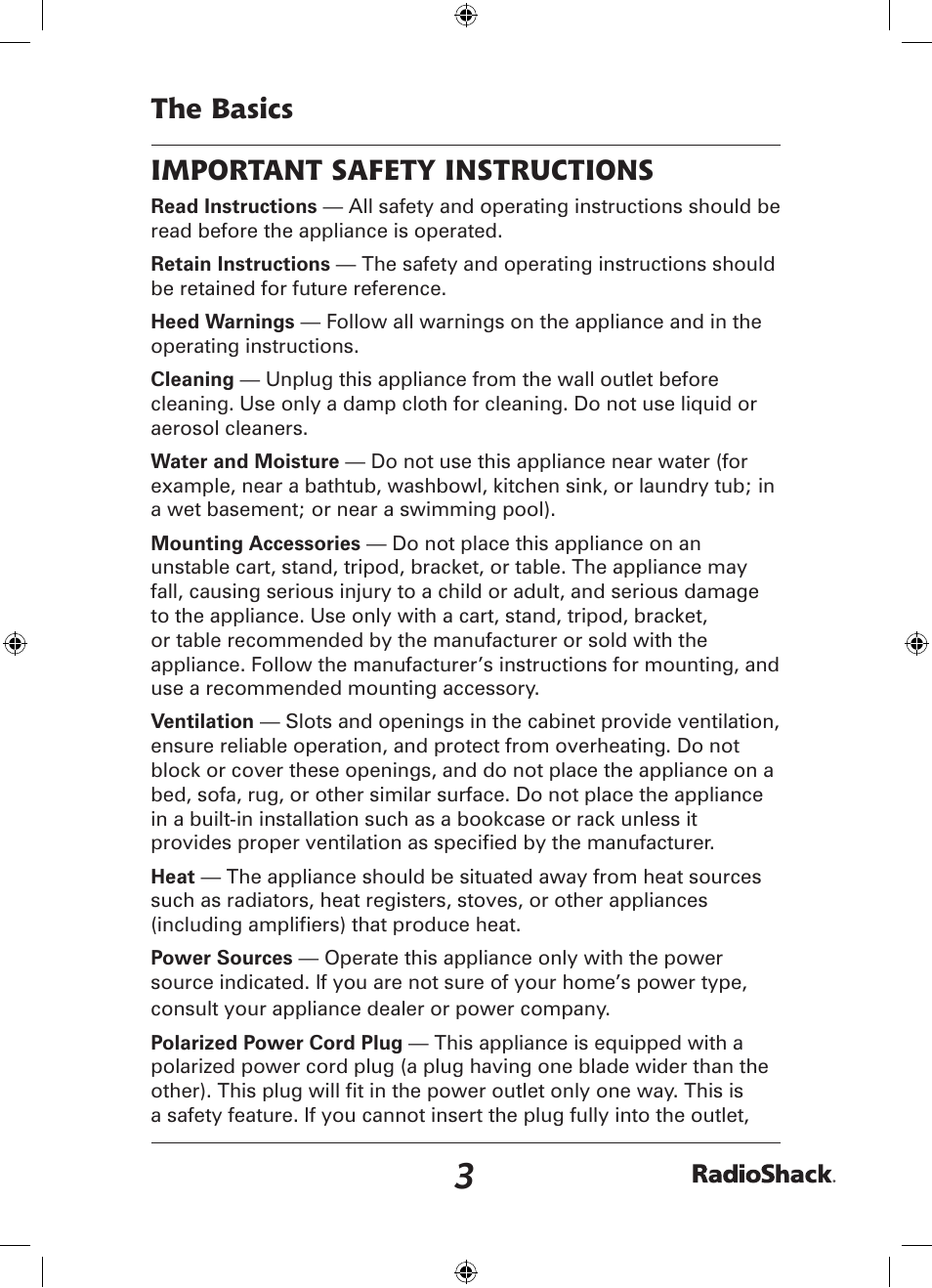 Radio Shack 32-2057 User Manual | Page 3 / 20