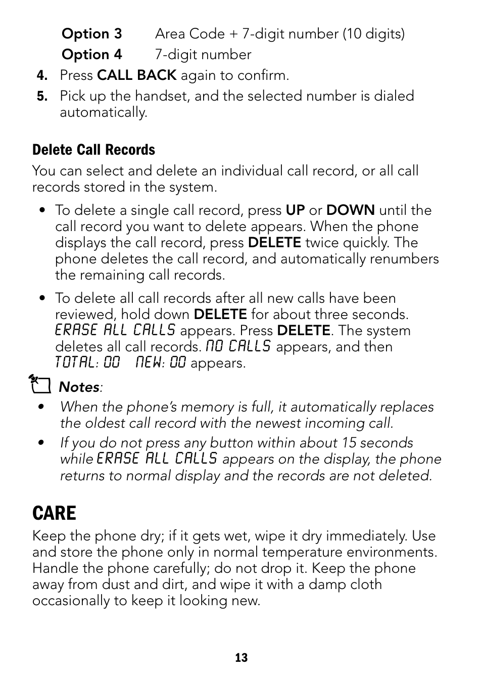 Care | Radio Shack 43-3901 User Manual | Page 13 / 16