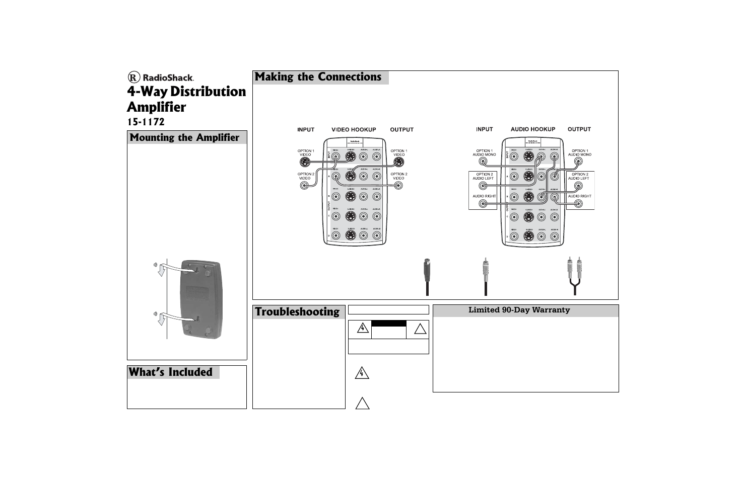Radio Shack 15-1172 User Manual | 1 page