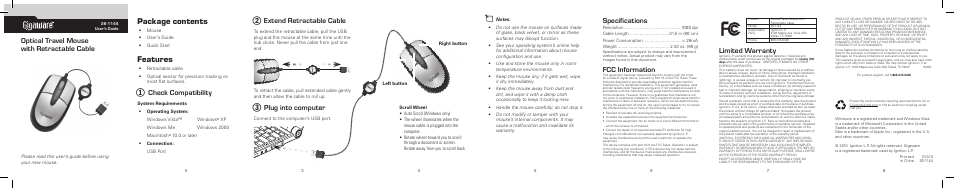 Radio Shack Gigaware 26-1144 User Manual | 1 page