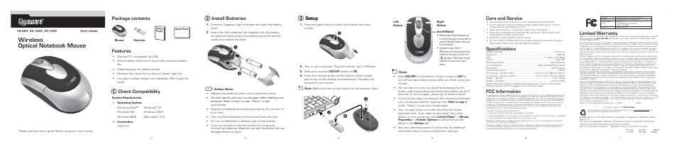 Radio Shack Gigaware 26-1425 User Manual | 1 page
