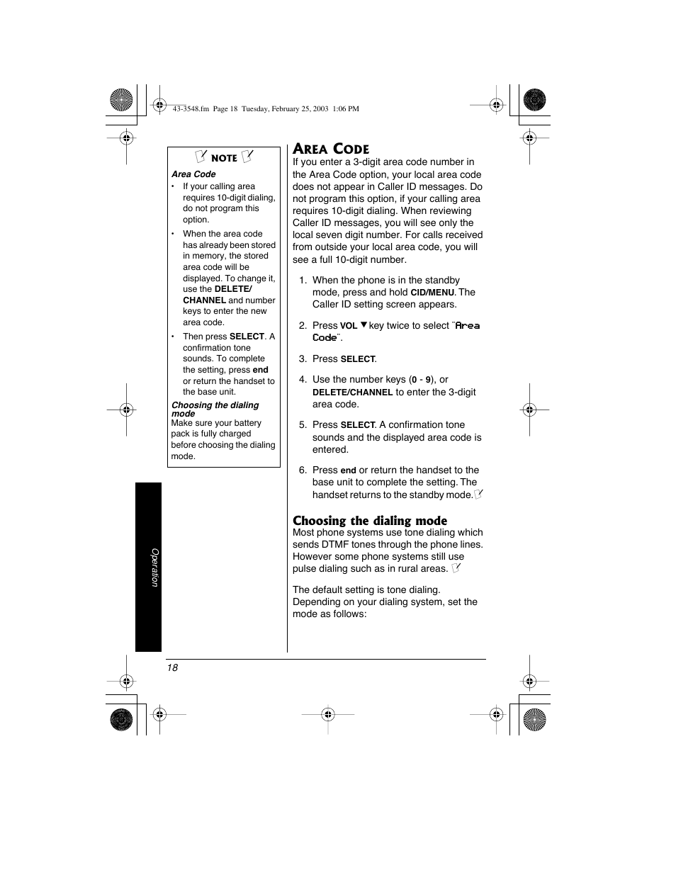 Radio Shack 43-3548 User Manual | Page 18 / 36