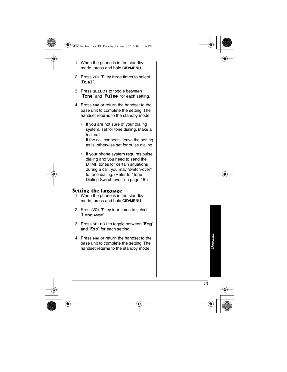 Radio Shack 43-3548 User Manual | Page 19 / 36