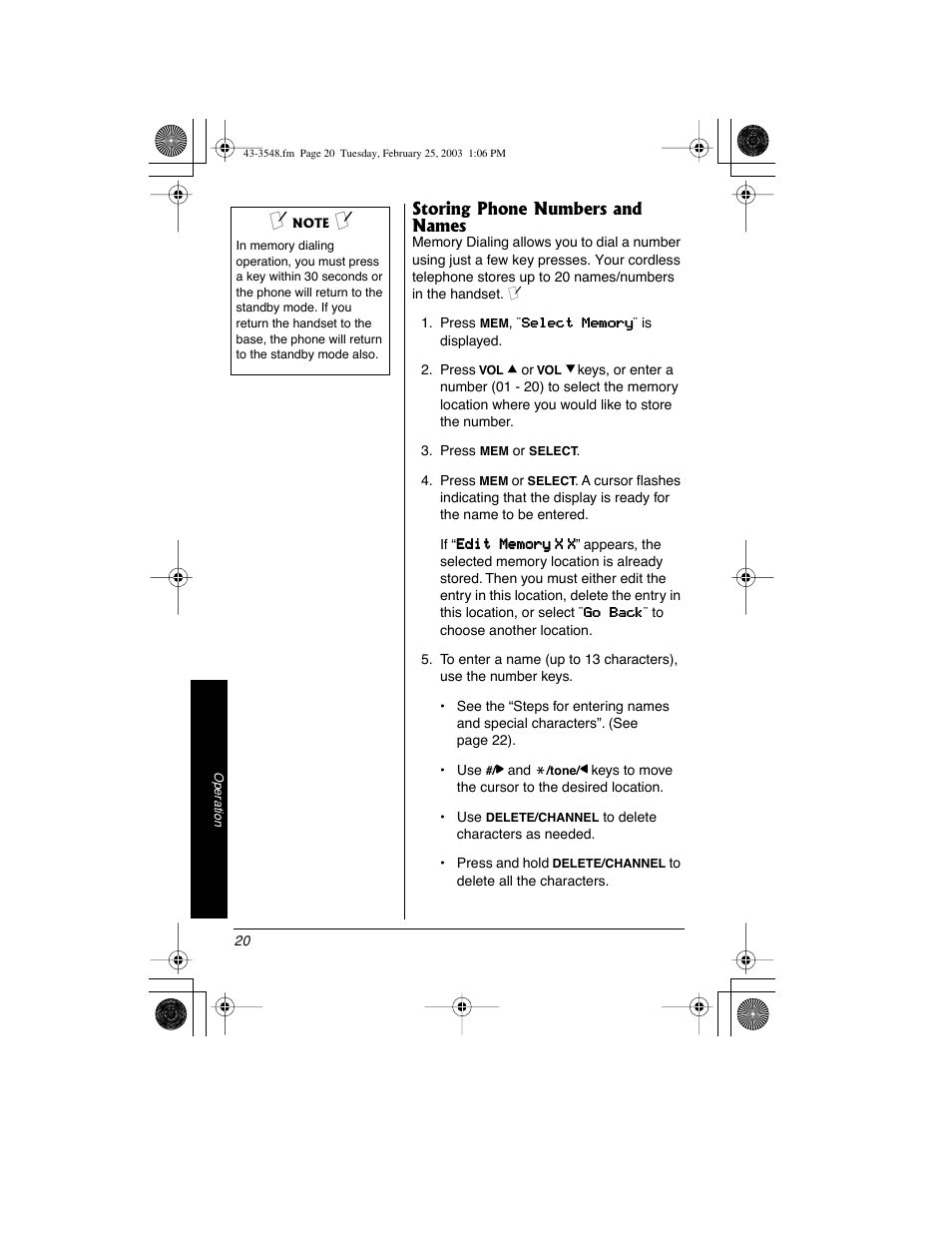 Radio Shack 43-3548 User Manual | Page 20 / 36