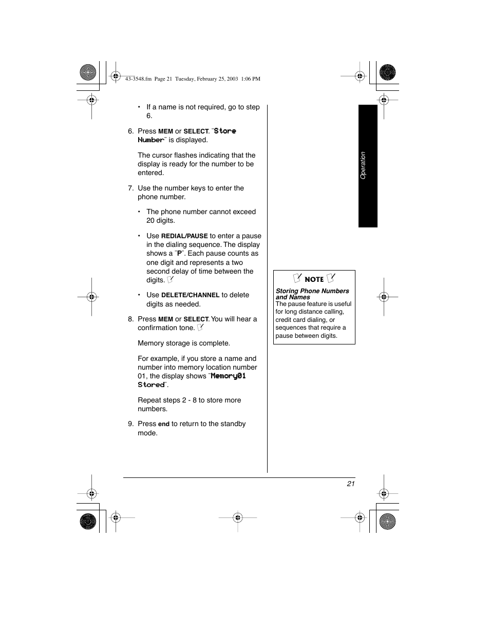 Radio Shack 43-3548 User Manual | Page 21 / 36