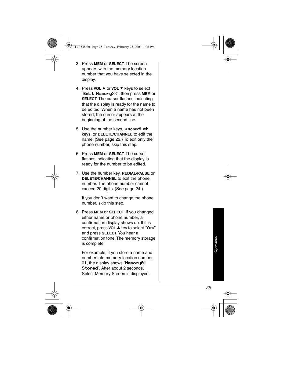 Radio Shack 43-3548 User Manual | Page 25 / 36
