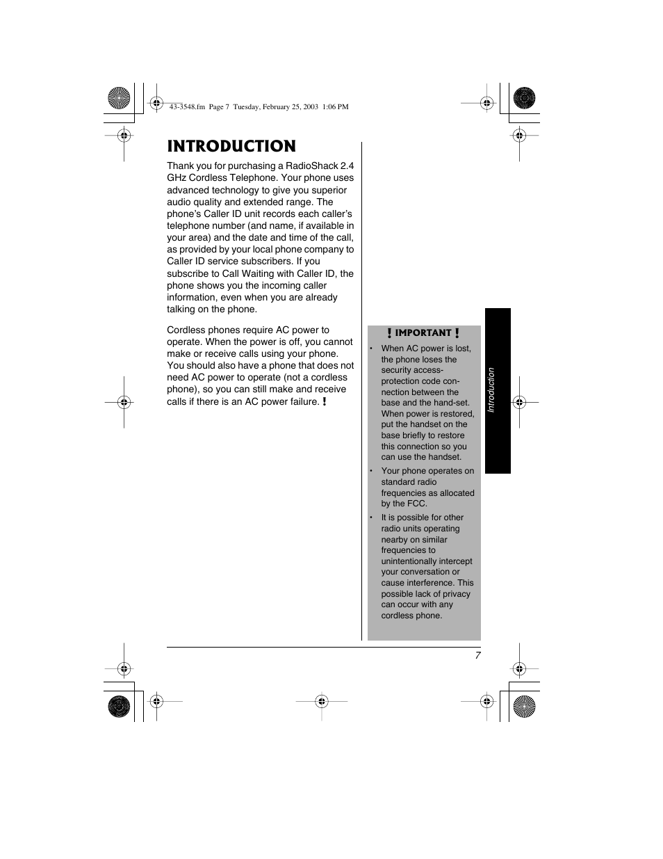 Introduction | Radio Shack 43-3548 User Manual | Page 7 / 36