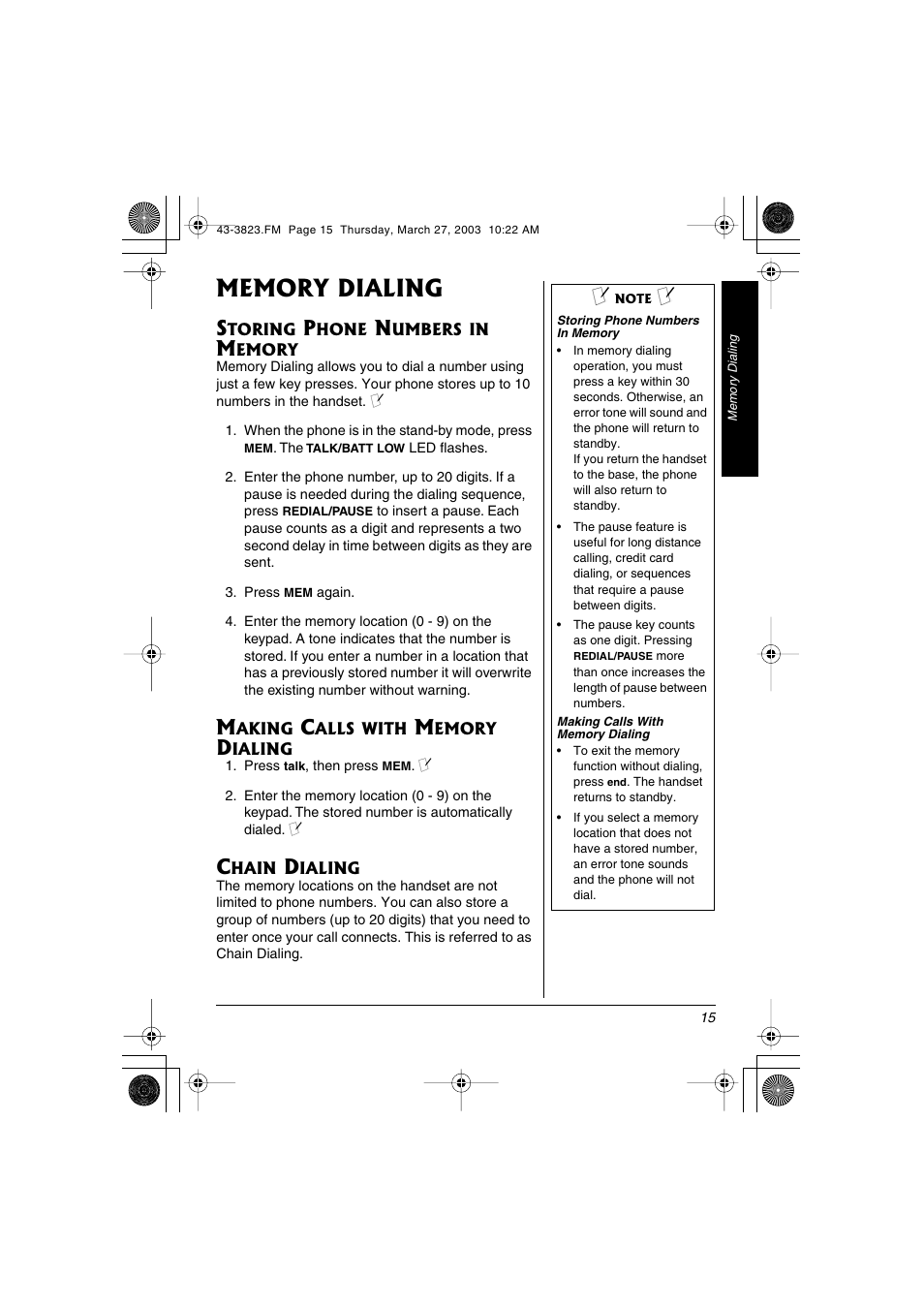 Radio Shack 43-3823 User Manual | Page 15 / 40