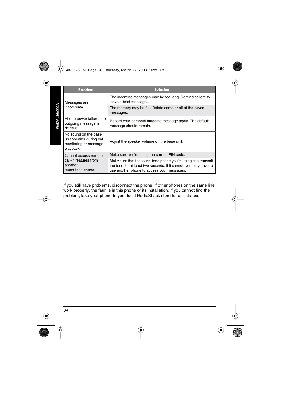 Radio Shack 43-3823 User Manual | Page 34 / 40
