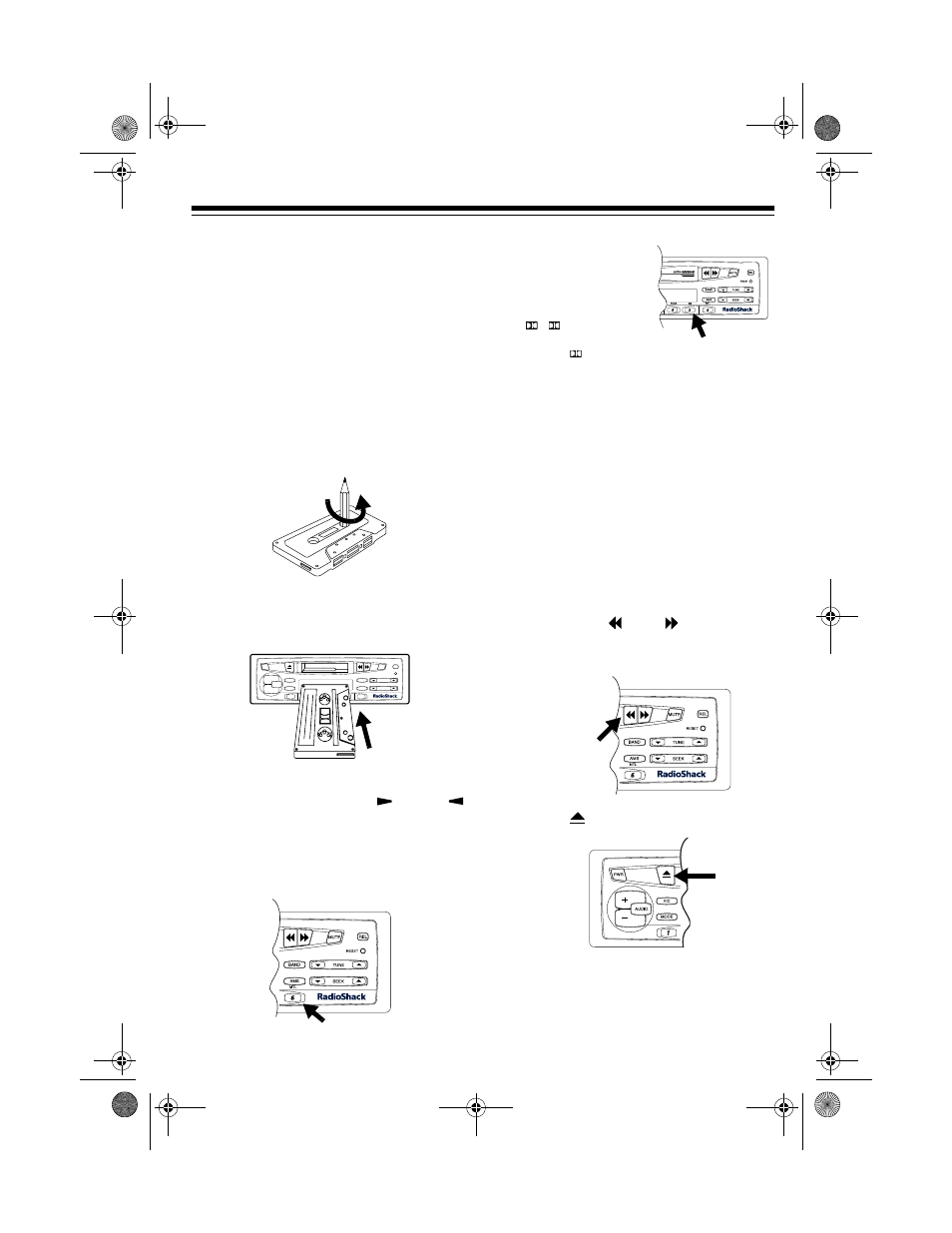 Cassette player operation, Playing a cassette | Radio Shack AM/FM Stereo Cassette User Manual | Page 21 / 28