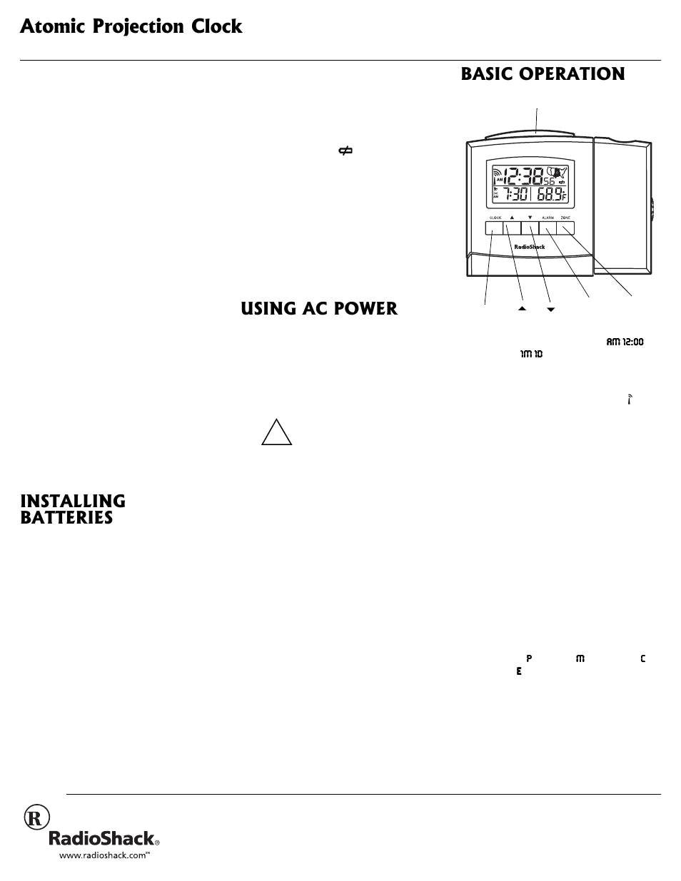 Radio Shack 63-987 User Manual | 3 pages