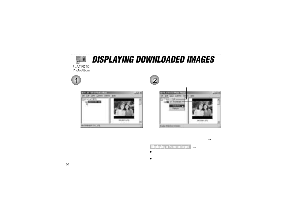 Displaying downloaded images | Radio Shack FLATFOTO B-020405 User Manual | Page 30 / 52