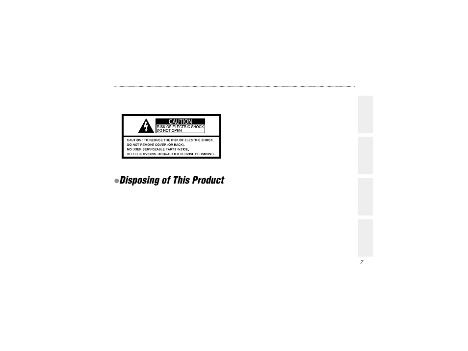 Disposing of this product | Radio Shack FLATFOTO B-020405 User Manual | Page 7 / 52