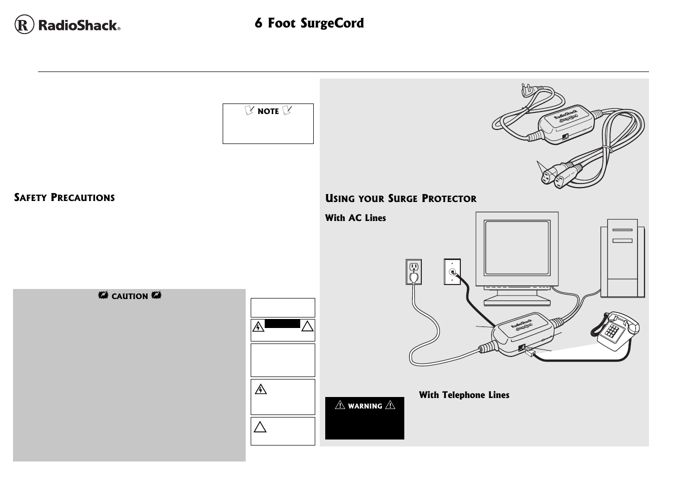 Radio Shack 61-2429 User Manual | 2 pages