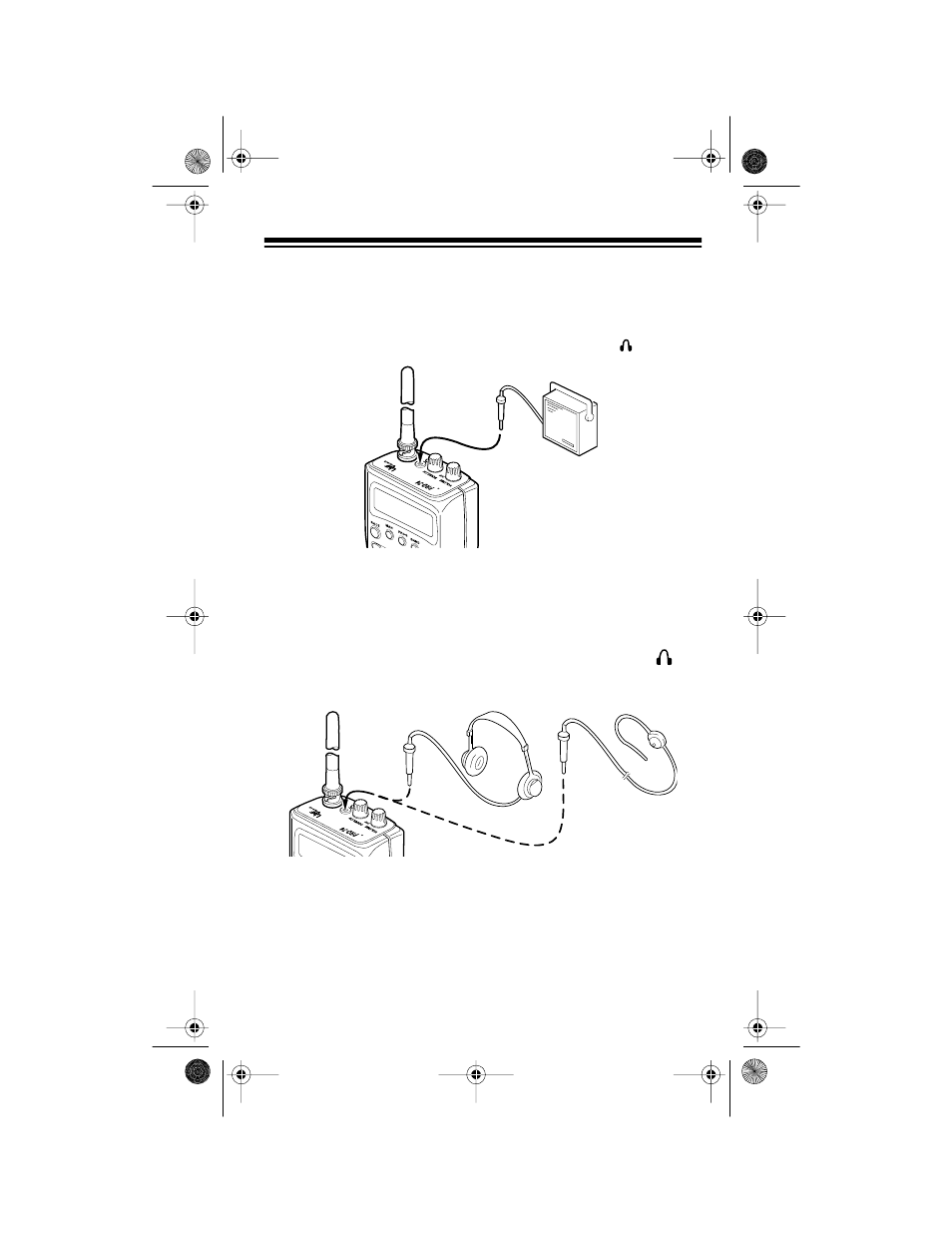 Connecting an extension speaker, Connecting an earphone/ headphones | Radio Shack Race Scanner User Manual | Page 15 / 52