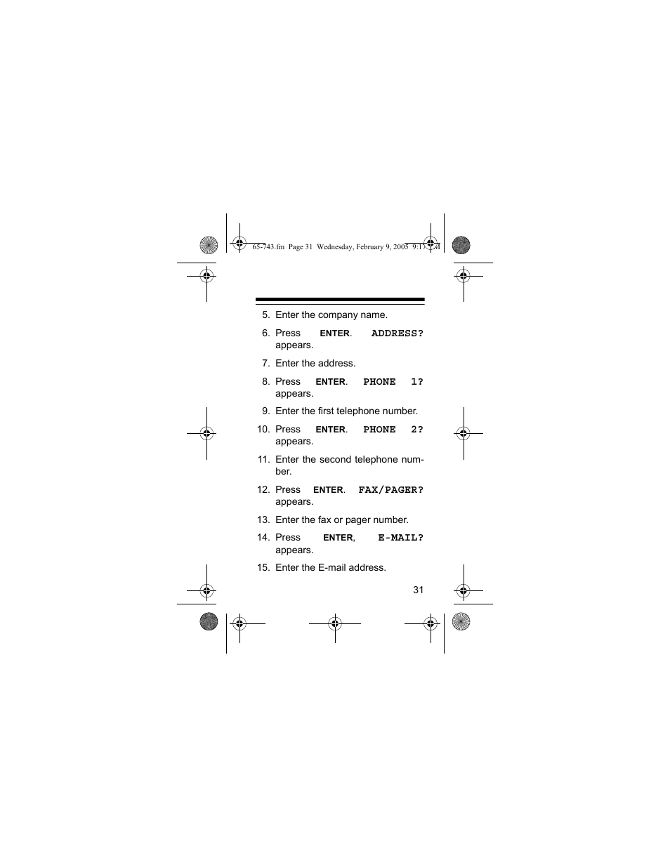 Radio Shack EC-291 User Manual | Page 31 / 84