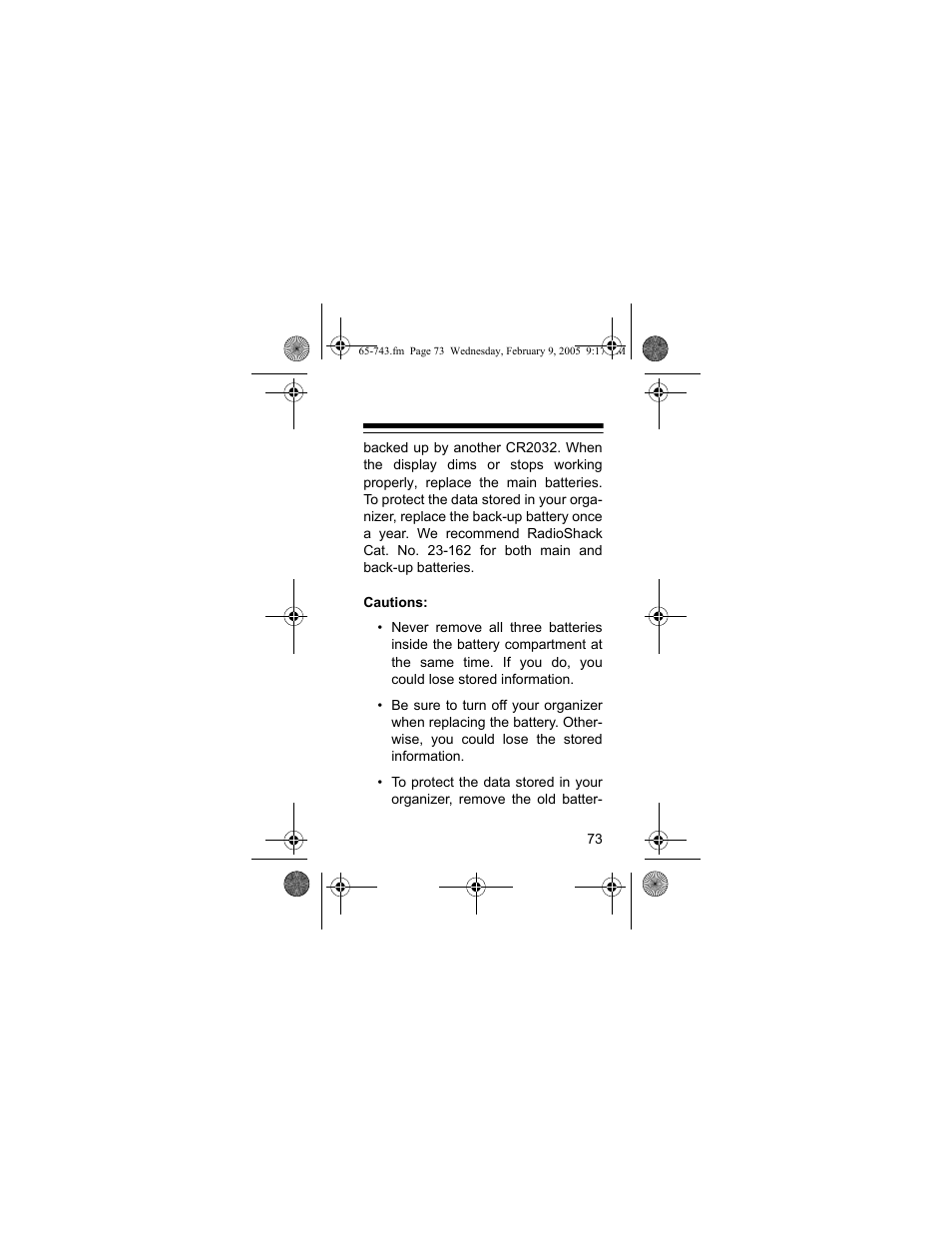Radio Shack EC-291 User Manual | Page 73 / 84