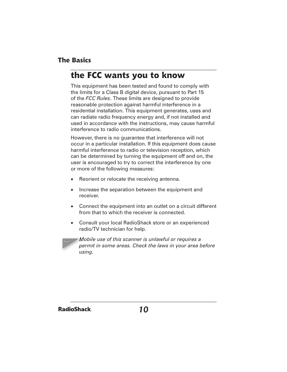 The fcc wants you to know | Radio Shack PRO-2051 User Manual | Page 10 / 84