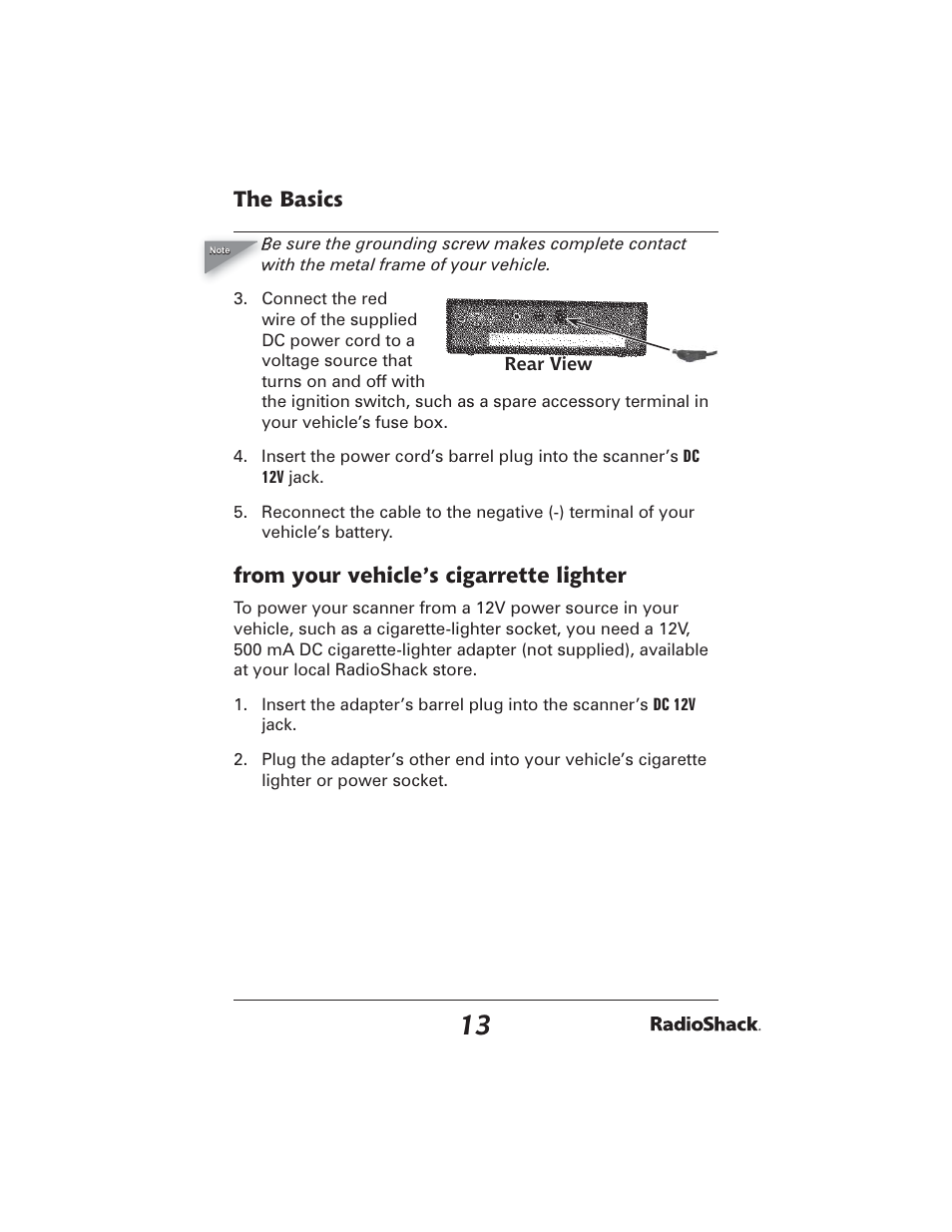 The basics | Radio Shack PRO-2051 User Manual | Page 13 / 84