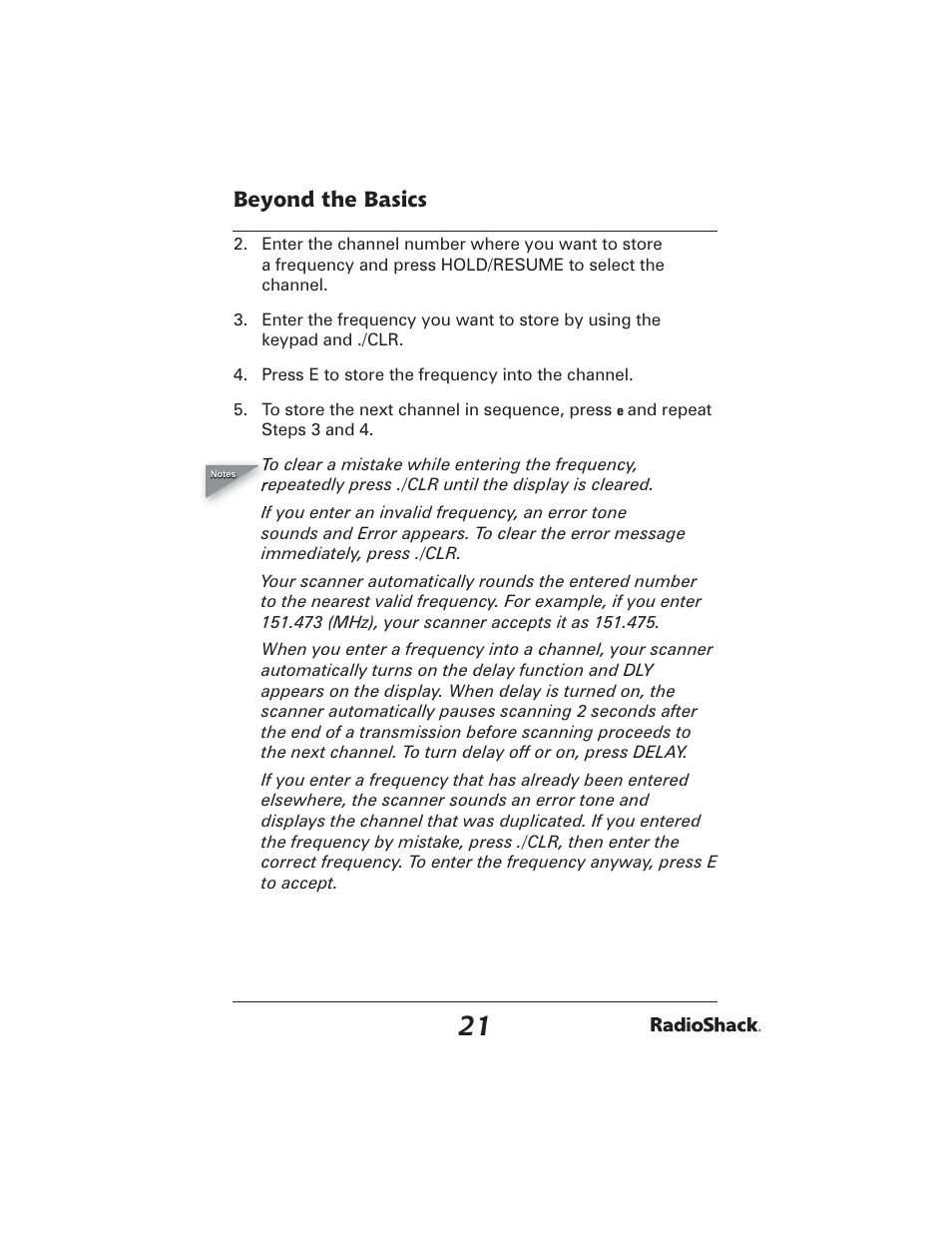 Beyond the basics | Radio Shack PRO-2051 User Manual | Page 21 / 84