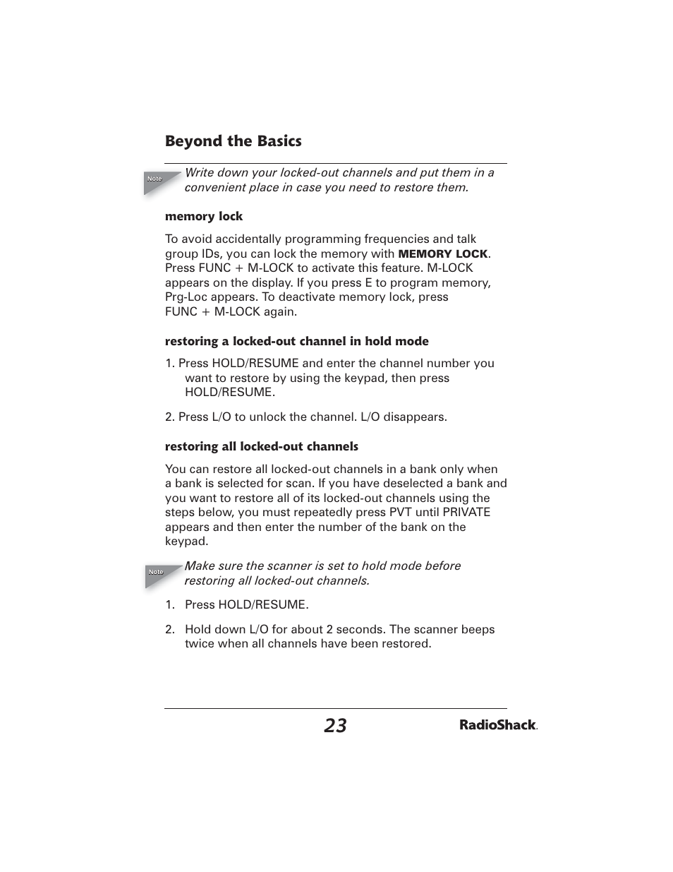 Beyond the basics | Radio Shack PRO-2051 User Manual | Page 23 / 84