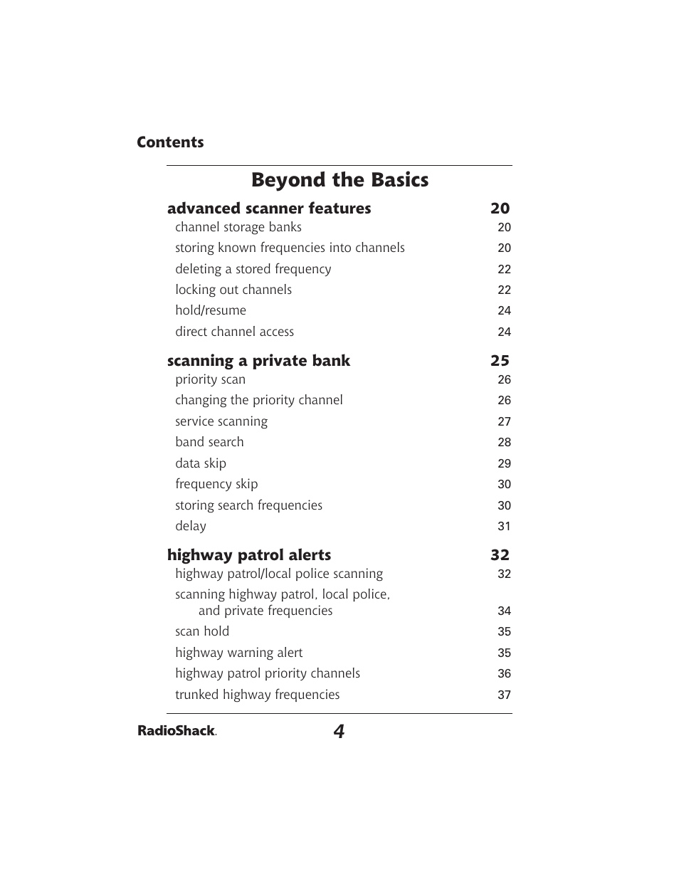 Beyond the basics | Radio Shack PRO-2051 User Manual | Page 4 / 84