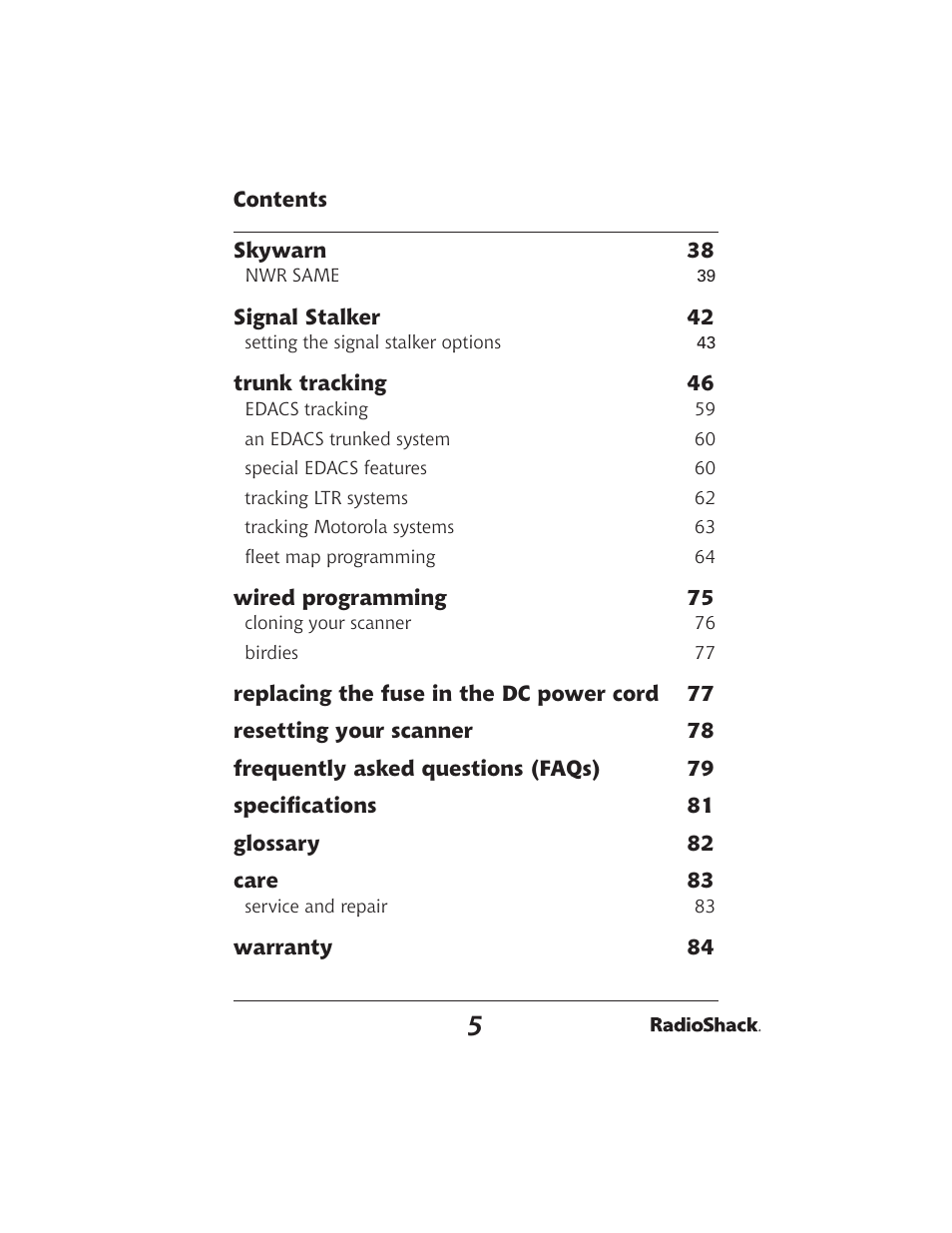 Radio Shack PRO-2051 User Manual | Page 5 / 84