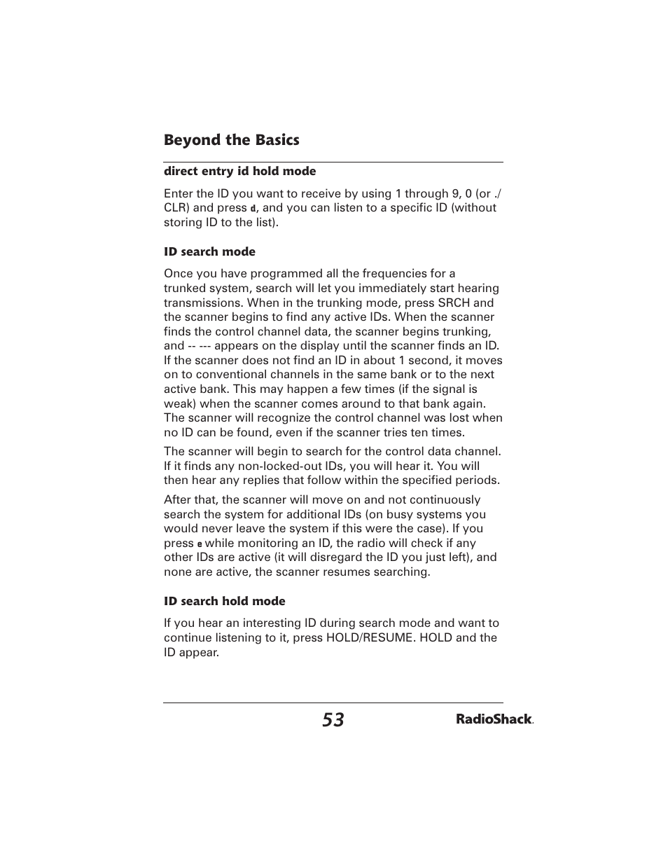 Beyond the basics | Radio Shack PRO-2051 User Manual | Page 53 / 84