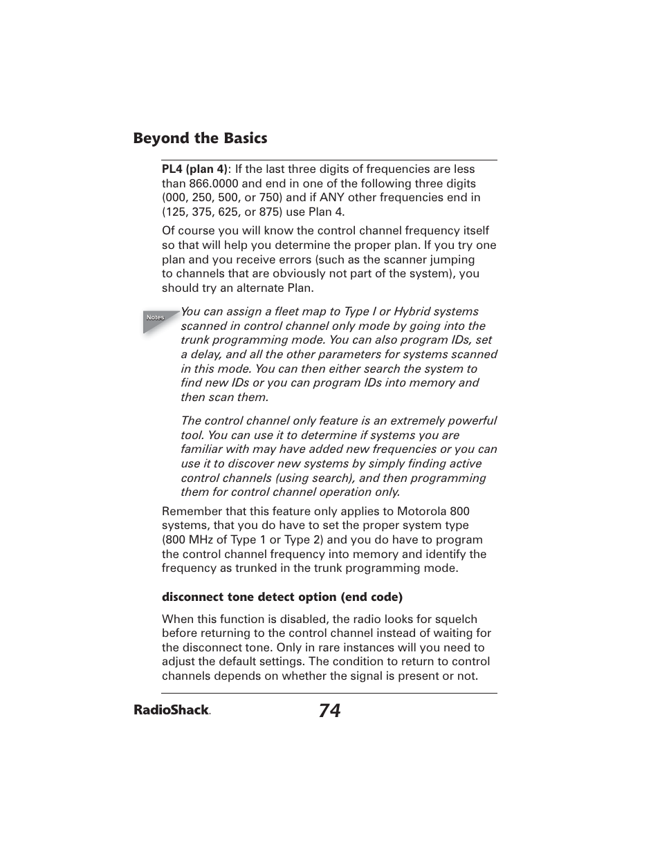 Beyond the basics | Radio Shack PRO-2051 User Manual | Page 74 / 84