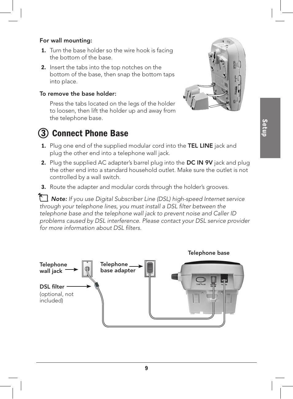 Connect phone base | Radio Shack 43-3577 User Manual | Page 9 / 36