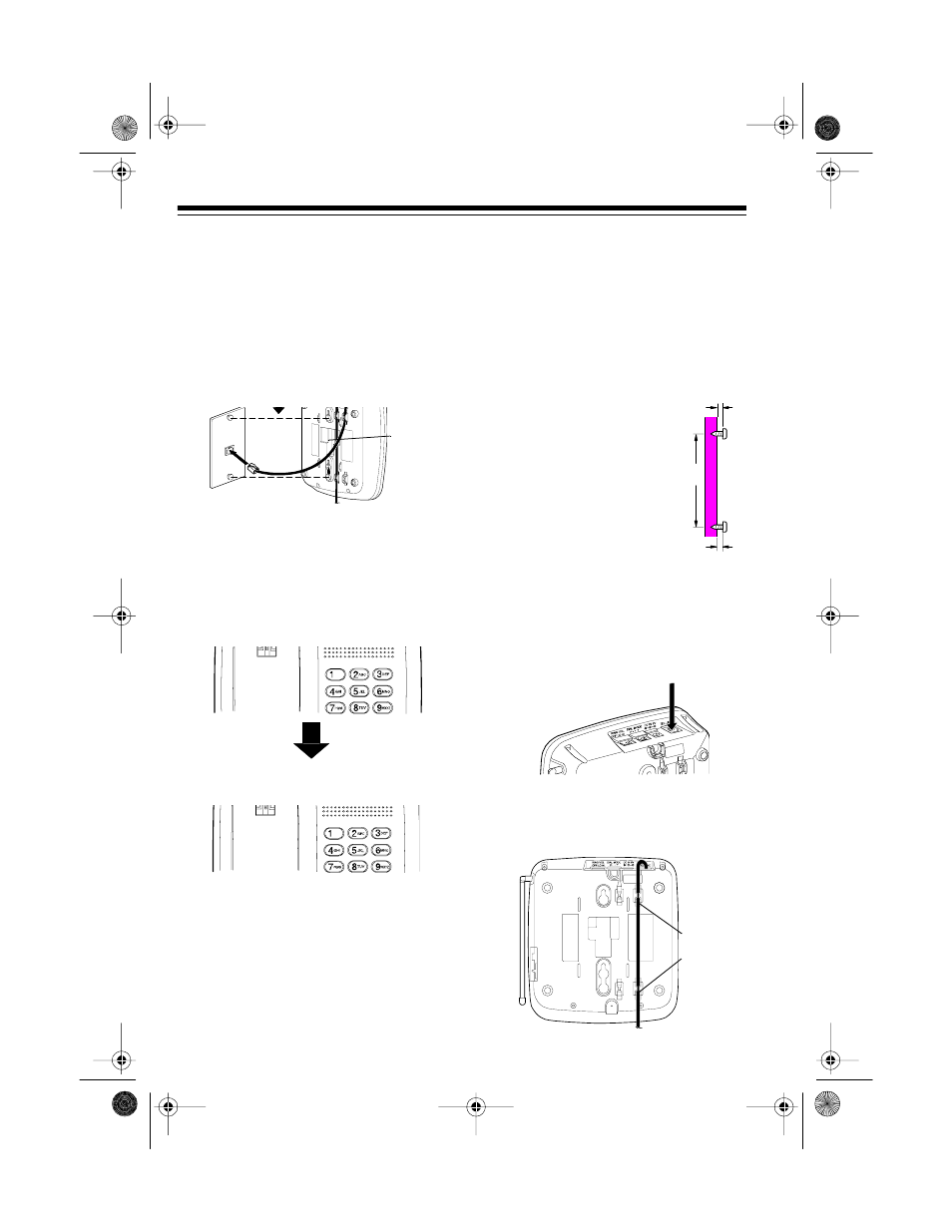 Mounting the base directly on the wall | Radio Shack ET-925 User Manual | Page 8 / 28