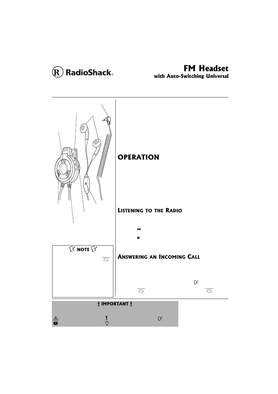 Radio Shack 17-890 User Manual | 2 pages