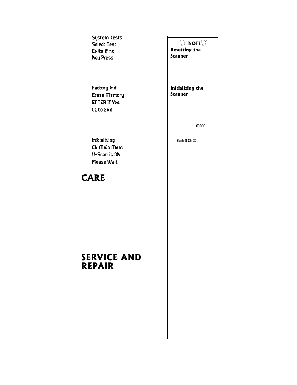 Care service and repair, Care, Service and repair | Radio Shack PRO-96 User Manual | Page 109 / 124