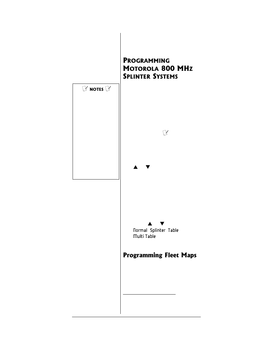 Programming motorola 800 mhz splinter systems, 800 mh, Programming fleet maps | Radio Shack PRO-96 User Manual | Page 36 / 124