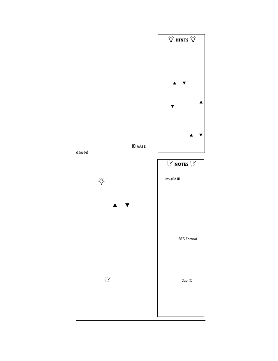 Id was saved | Radio Shack PRO-96 User Manual | Page 39 / 124