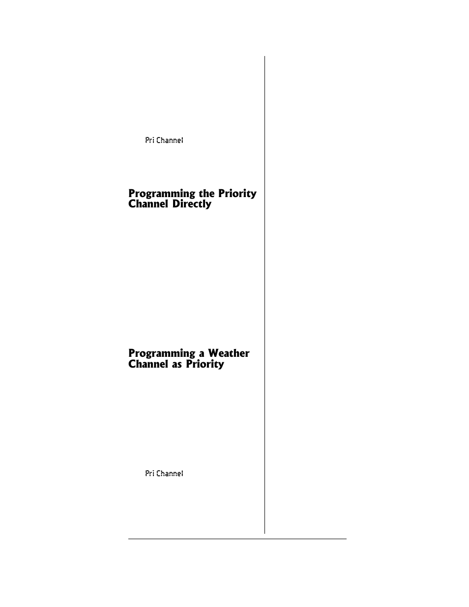 Programming the priority channel directly, Programming a weather channel as priority | Radio Shack PRO-96 User Manual | Page 41 / 124