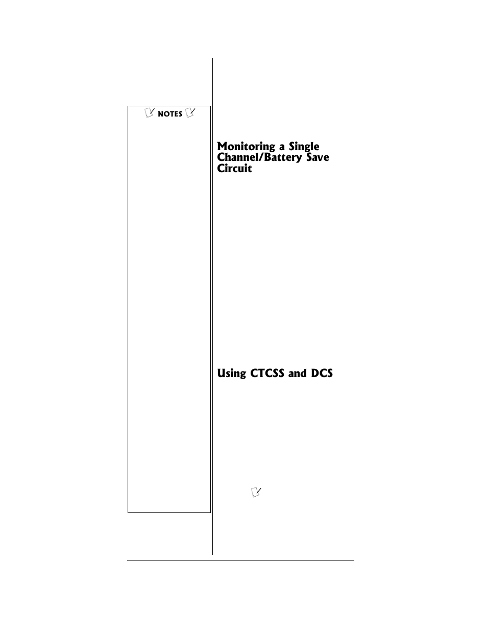 Monitoring a single channel/battery save circuit, Using ctcss and dcs | Radio Shack PRO-96 User Manual | Page 50 / 124