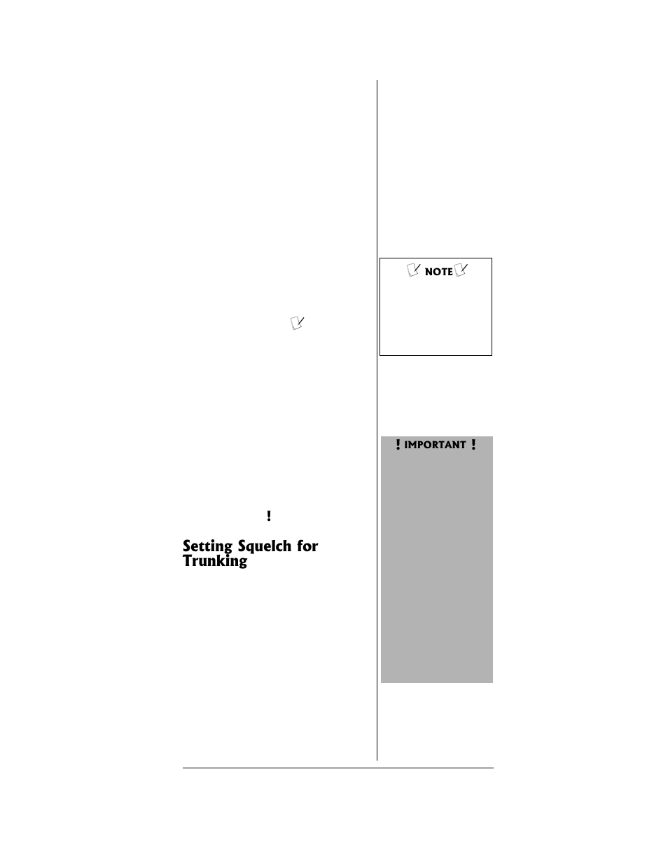 Setting squelch for trunking | Radio Shack PRO-96 User Manual | Page 85 / 124