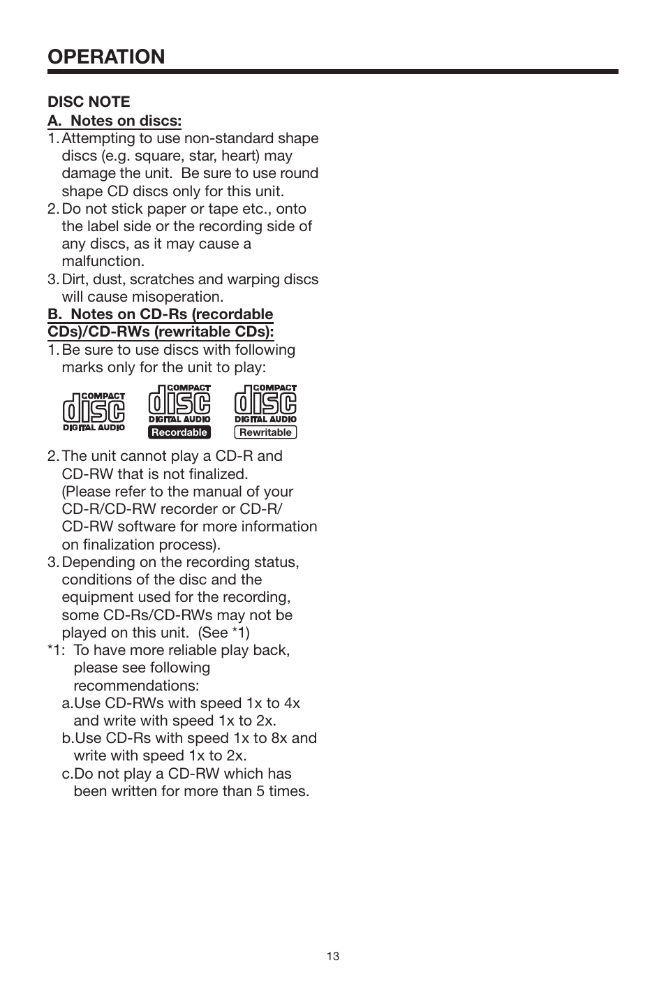 Operation | Radio Shack PLCD9MR User Manual | Page 13 / 15
