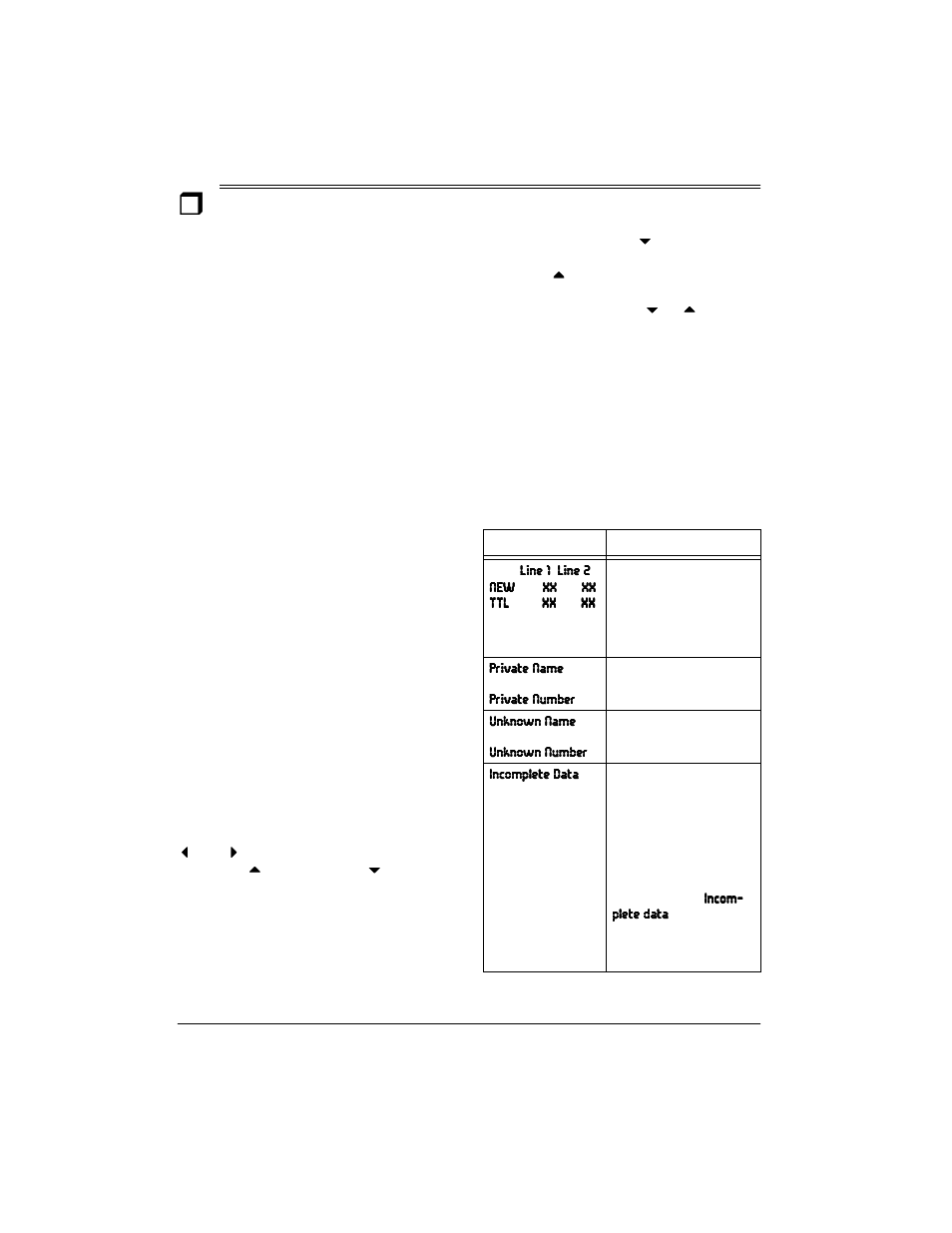 Caller id operation (handset only), Reviewing caller id records caller id messages, Reviewing caller id records | Caller id messages | Radio Shack 2.4 GHz 2-Line Digital Spread Spectrum Cordless Phone with Call Waiting/Caller ID User Manual | Page 24 / 28