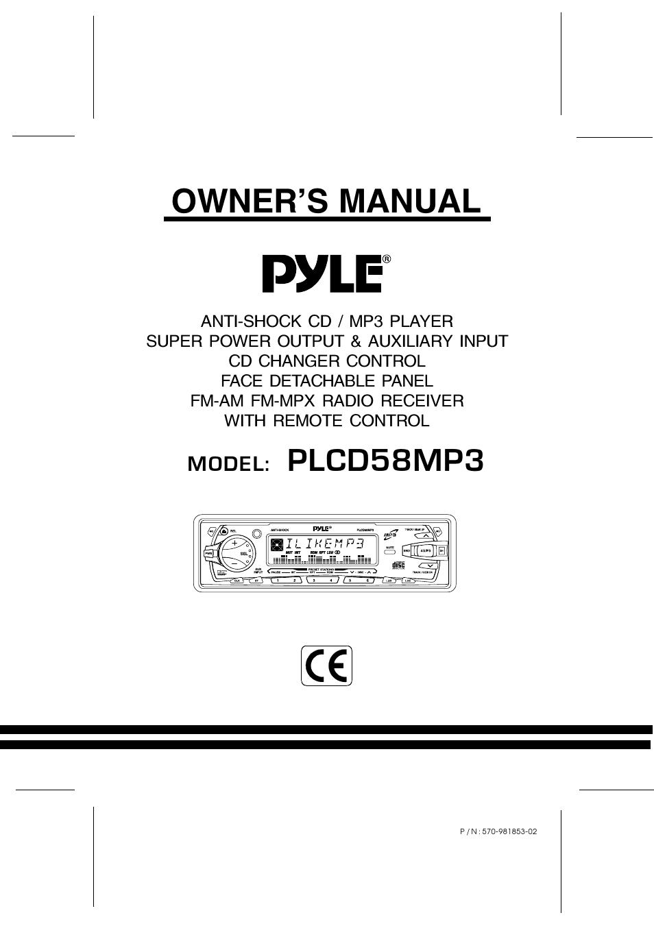 Radio Shack PLCD58MP3 User Manual | 4 pages